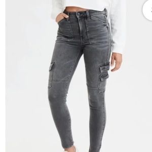 American Eagle jean high rise cargo pants
